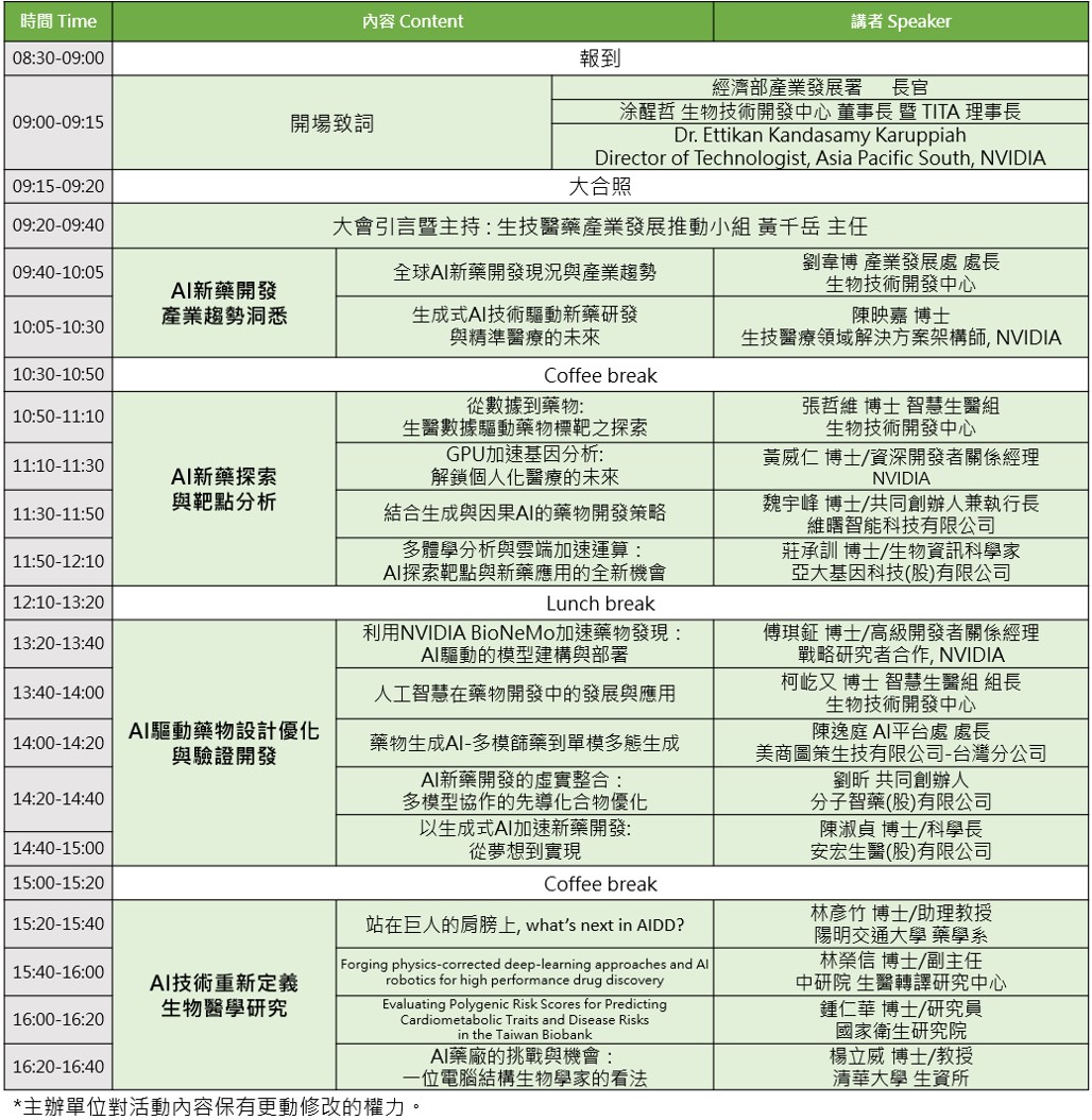 生成式 AI於新藥開發與精準醫療技術研討會